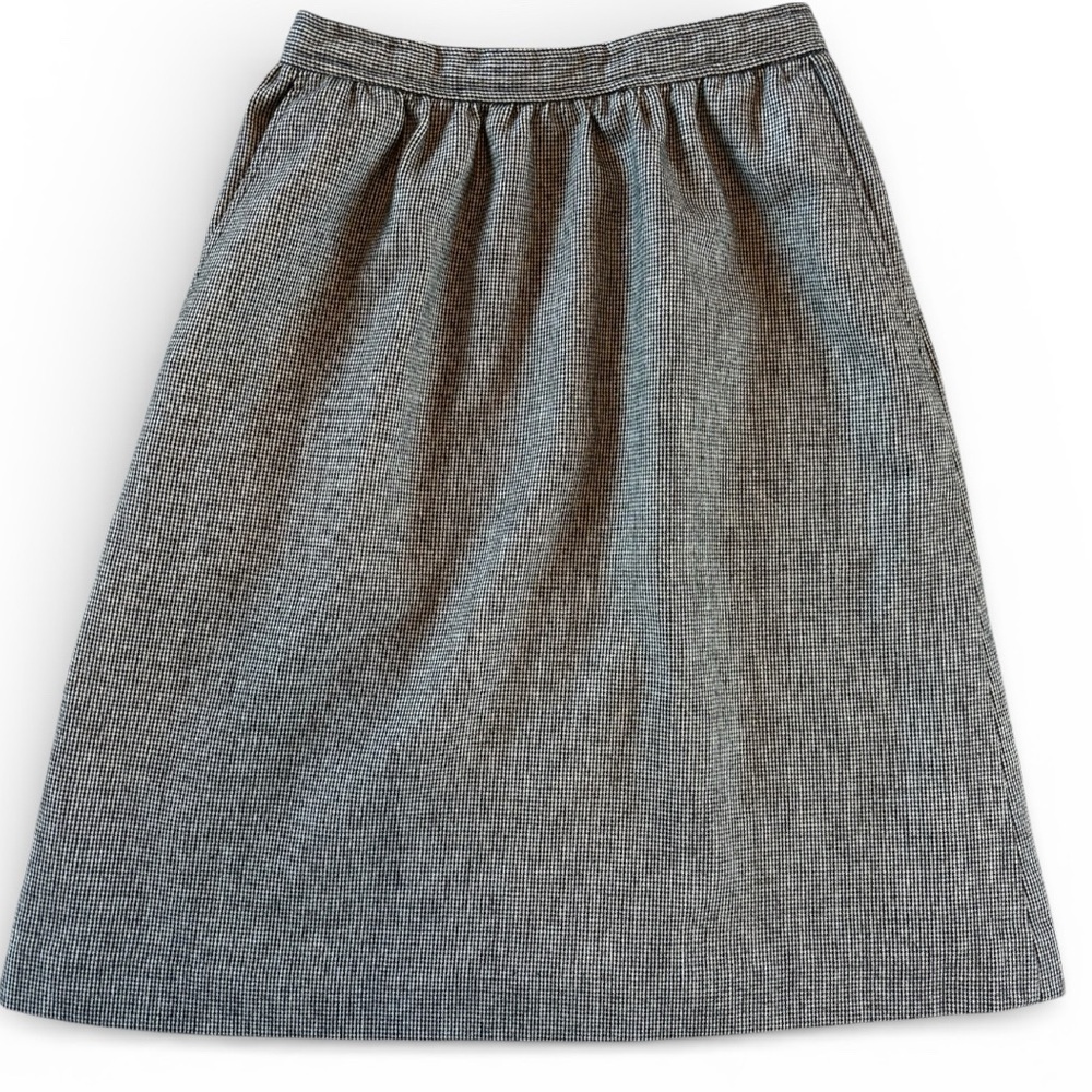 Vintage Evan-Picone Wool Houndstooth Skirt | A-Line Midi | Made in USA Size 8